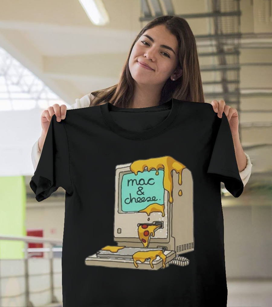 Retro Mac Dripping Cheese Pixels T-Shirt
