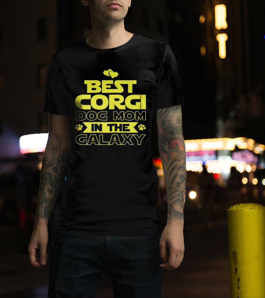 Best Corgi Dog Mom IN The Galaxy T-Shirt