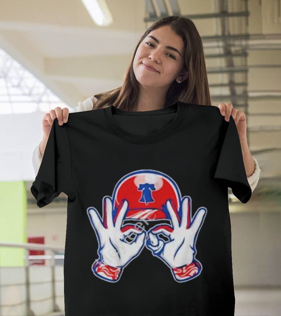 Philadelphia Liberty Bell Baseball Hand Gesture T-Shirt