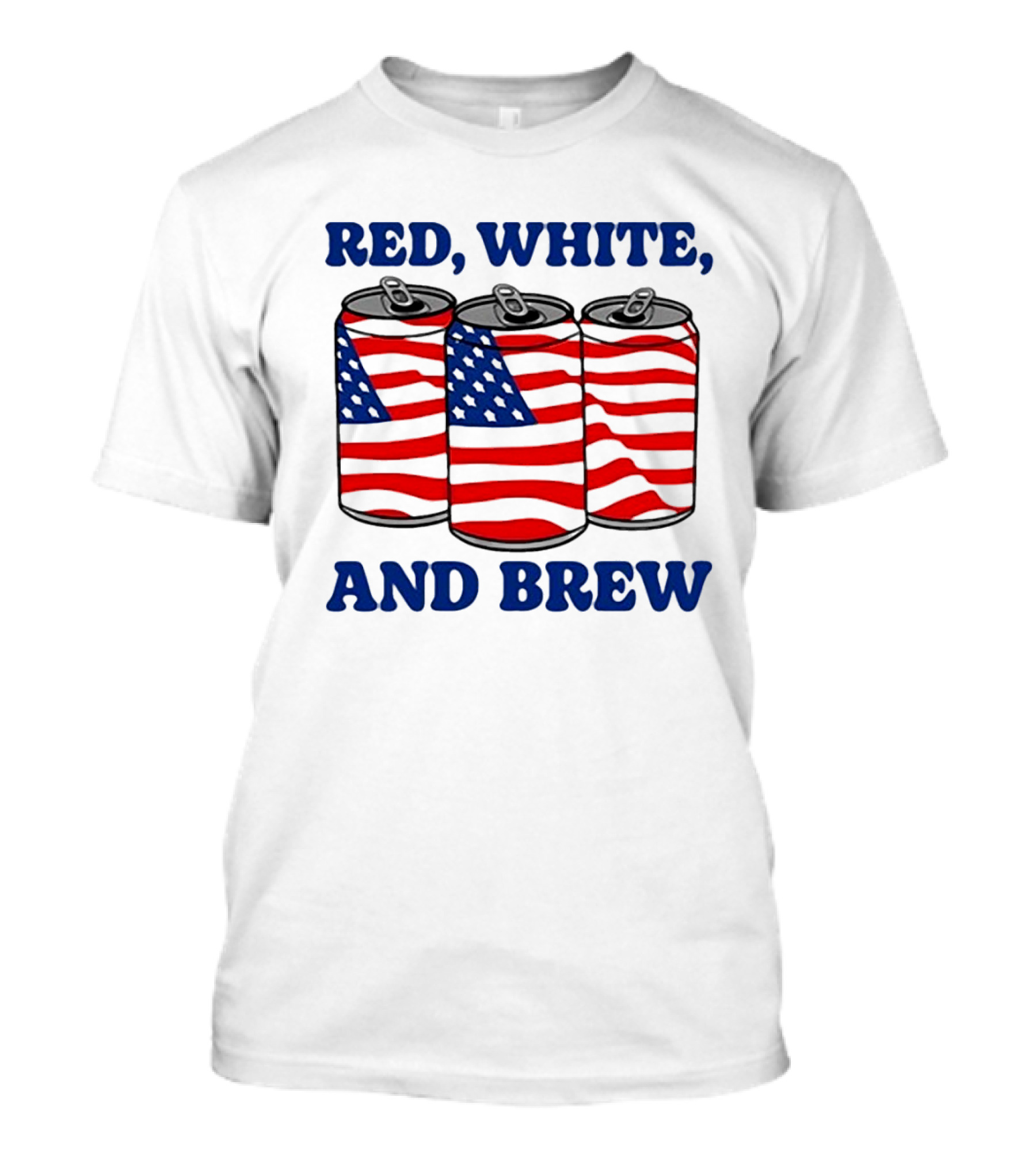 Middleclassfancy Red White And Brew American Flag Beer Cans T-Shirt