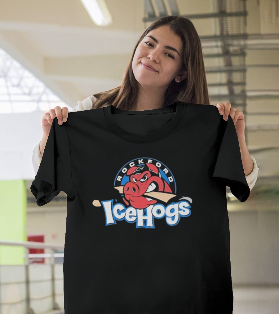 Rockford IceHogs Angry Hog Emblem Black T-Shirt