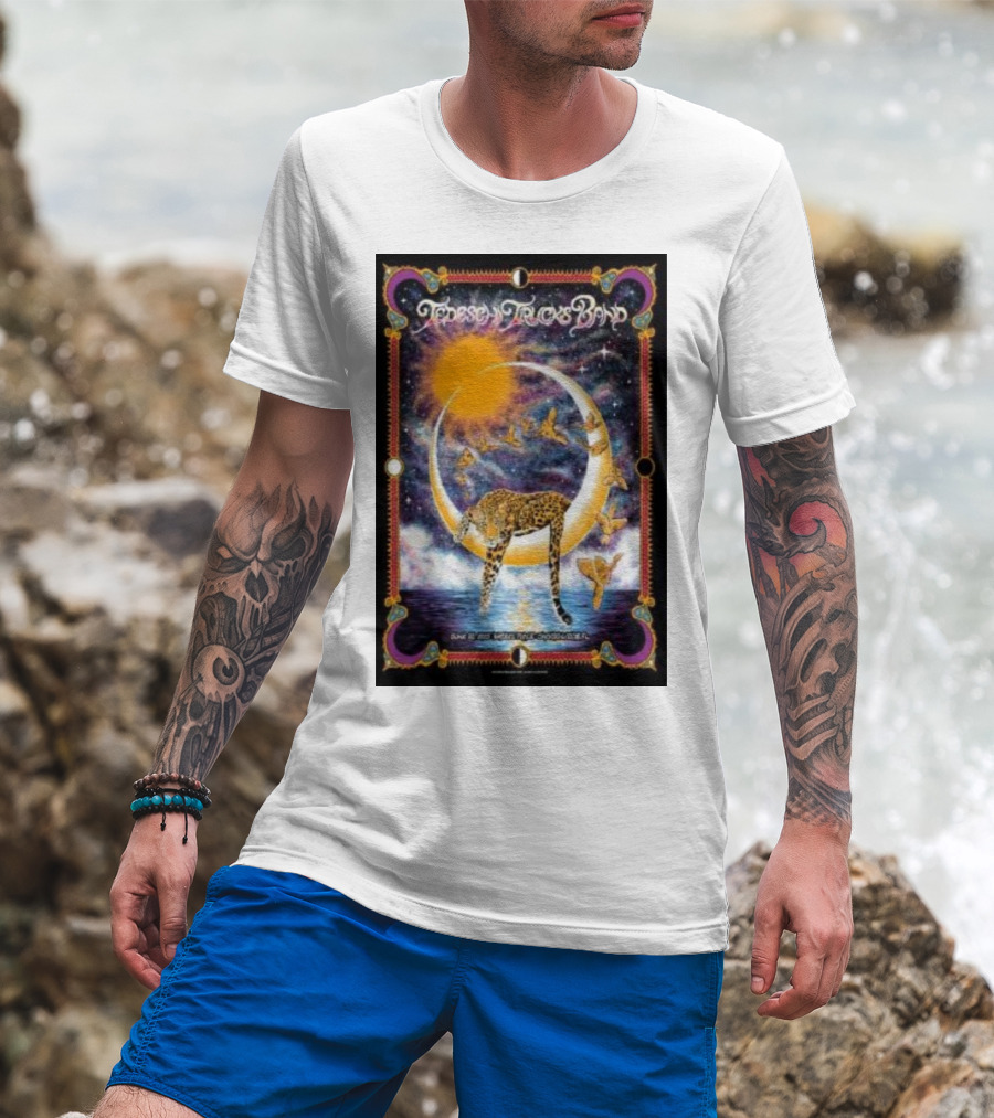 Tedeschi Trucks Band June 22 Jacksonville Florida Moon Leopard Butterflies Sunburst T-Shirt