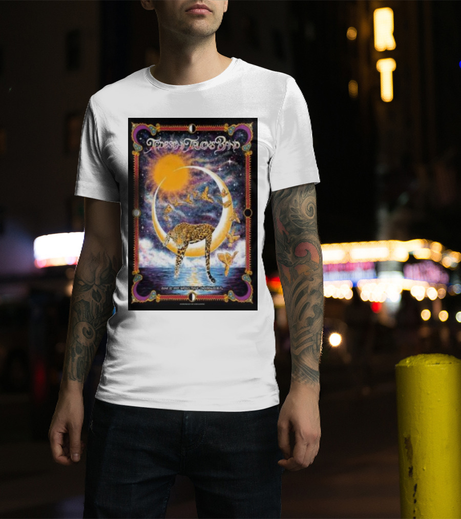 Tedeschi Trucks Band June 22 Jacksonville Florida Moon Leopard Butterflies Sunburst T-Shirt