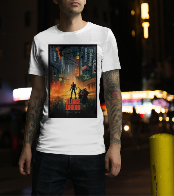 San Diego Comic-Con Judge Dredd Mega-City One Neon Streetscape T-Shirt