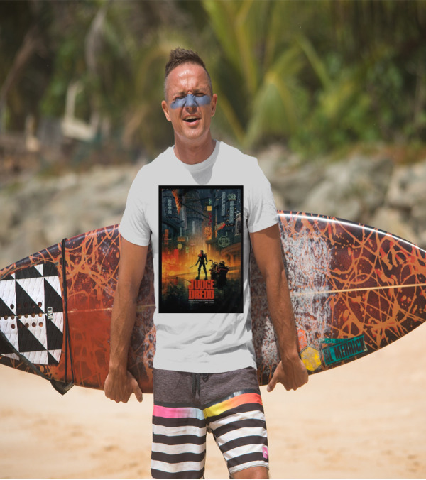 San Diego Comic-Con Judge Dredd Mega-City One Neon Streetscape T-Shirt