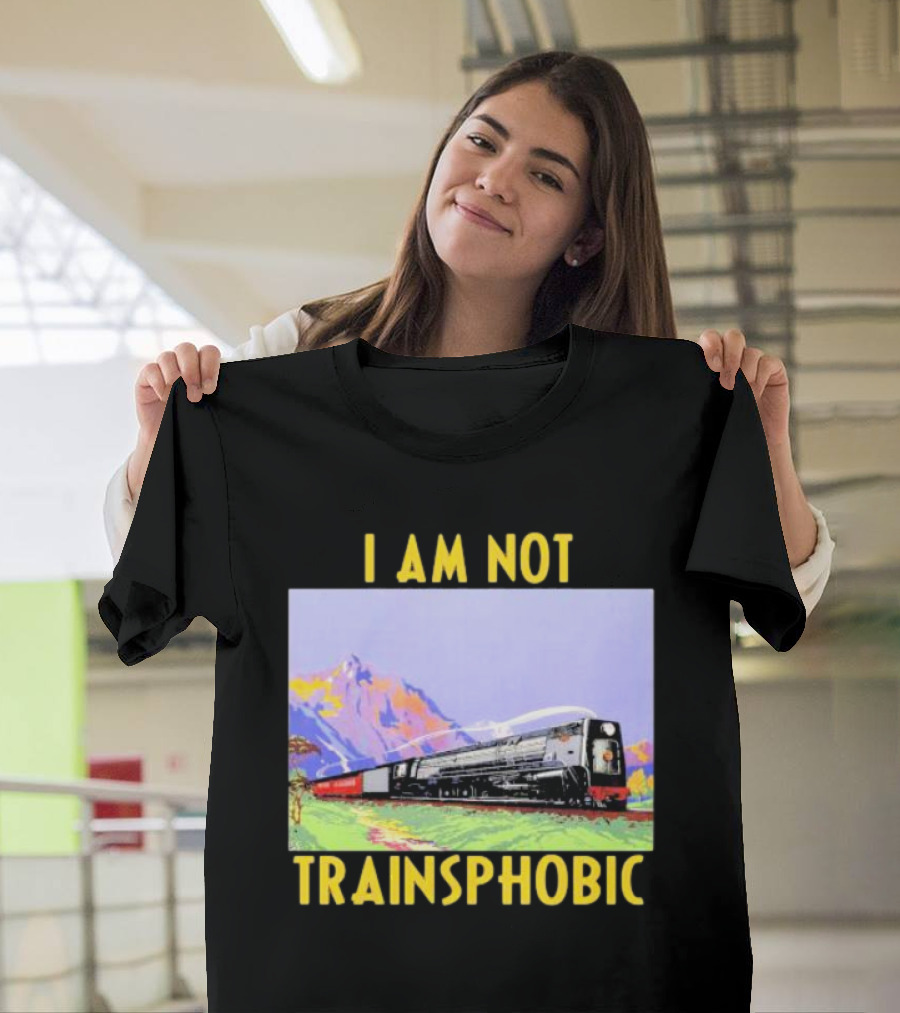 I Am Not Train Slogan With Scenic Mountain View T-Shirt