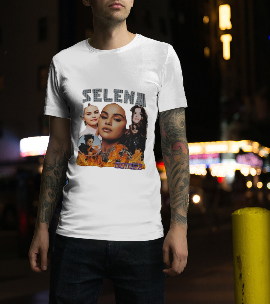Selena Gomez Flame Collage Homage T-Shirt