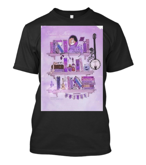 Speak Now Bookshelf Favorites Version By Alex Vernon With Purple Music Elements T-Shirt