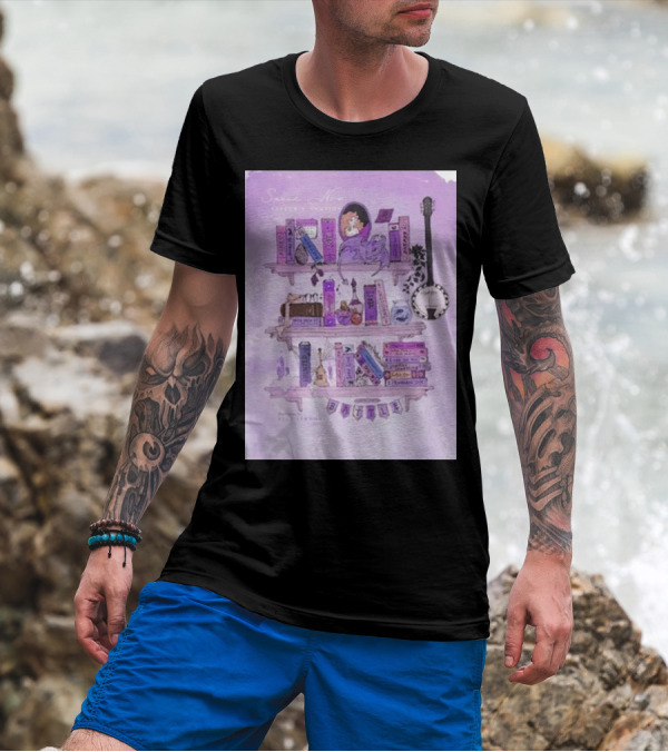 Speak Now Bookshelf Favorites Version By Alex Vernon With Purple Music Elements T-Shirt