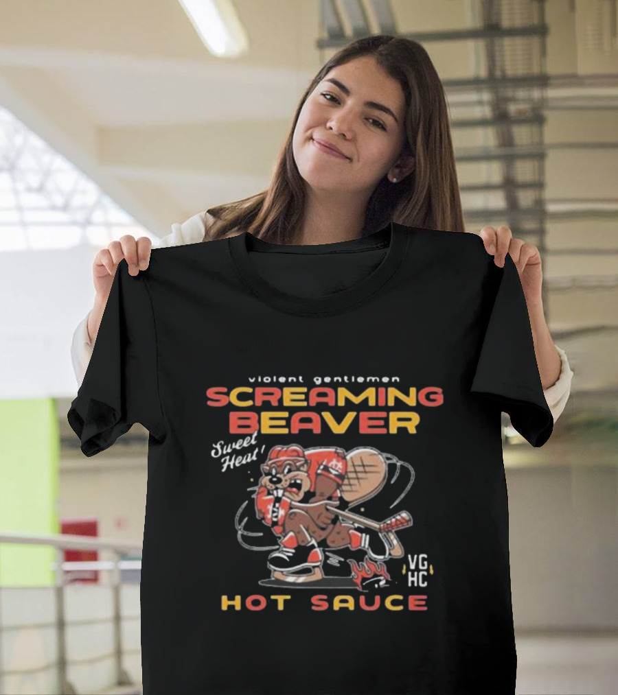 Violent Gentlemen Screaming Beaver Sweet Heat VGHC Hot Sauce T-Shirt