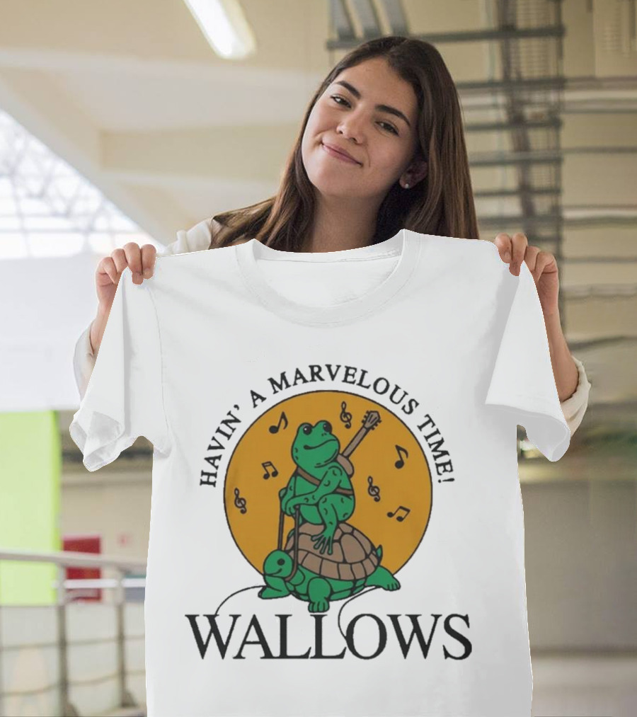 Wallows Havin' a Marvelous Time Frog and Turtle Cloud Dye T-Shirt