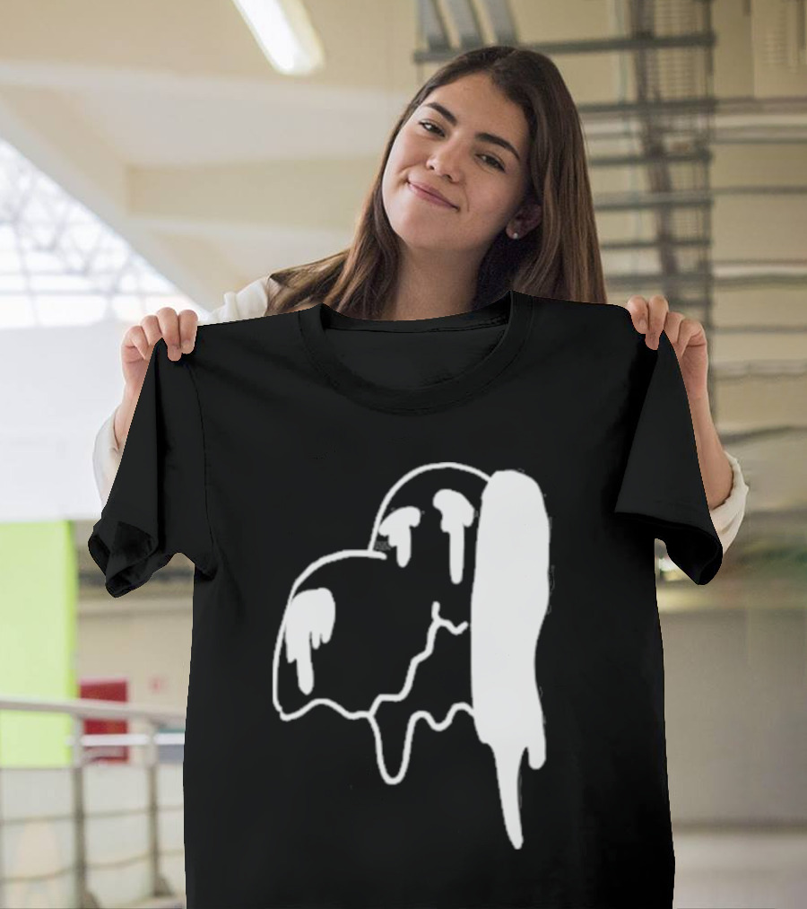 Snoopy Melting Drip Black White T-Shirt