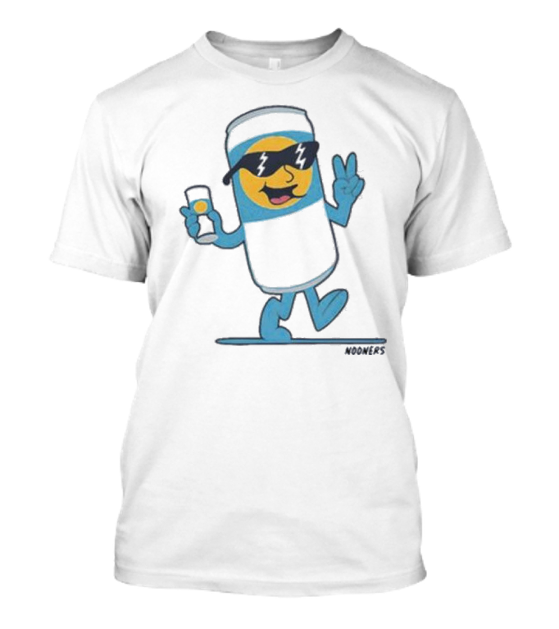 Nooners Cool Blue Drink Character Summer Vibes T-Shirt