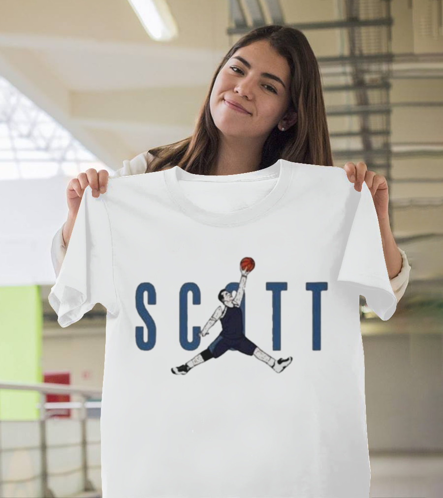Scott Dunking Pose Parody Jordan Style The Office T-Shirt