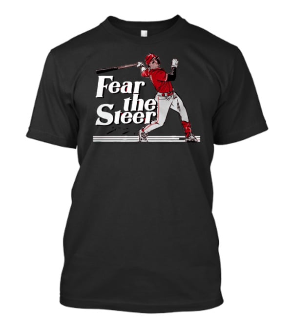 Fear The Steer SS Baseball Player In Red Jersey T-Shirt