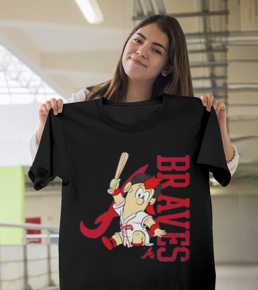 Atlanta Braves Infant Mascot 2.0 Cartoon Batting Character T-Shirt
