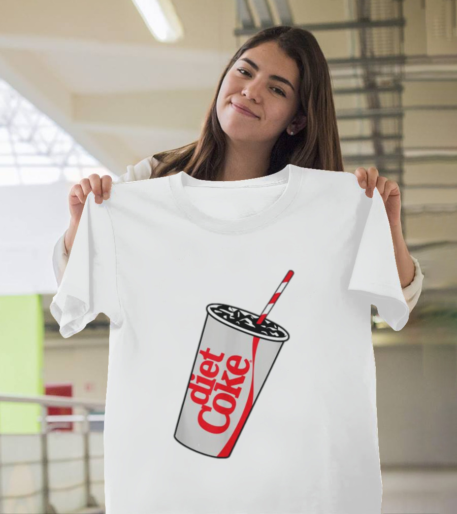 Coca-Cola Diet Coke Cup with Straw Heart Bubbles T-Shirt