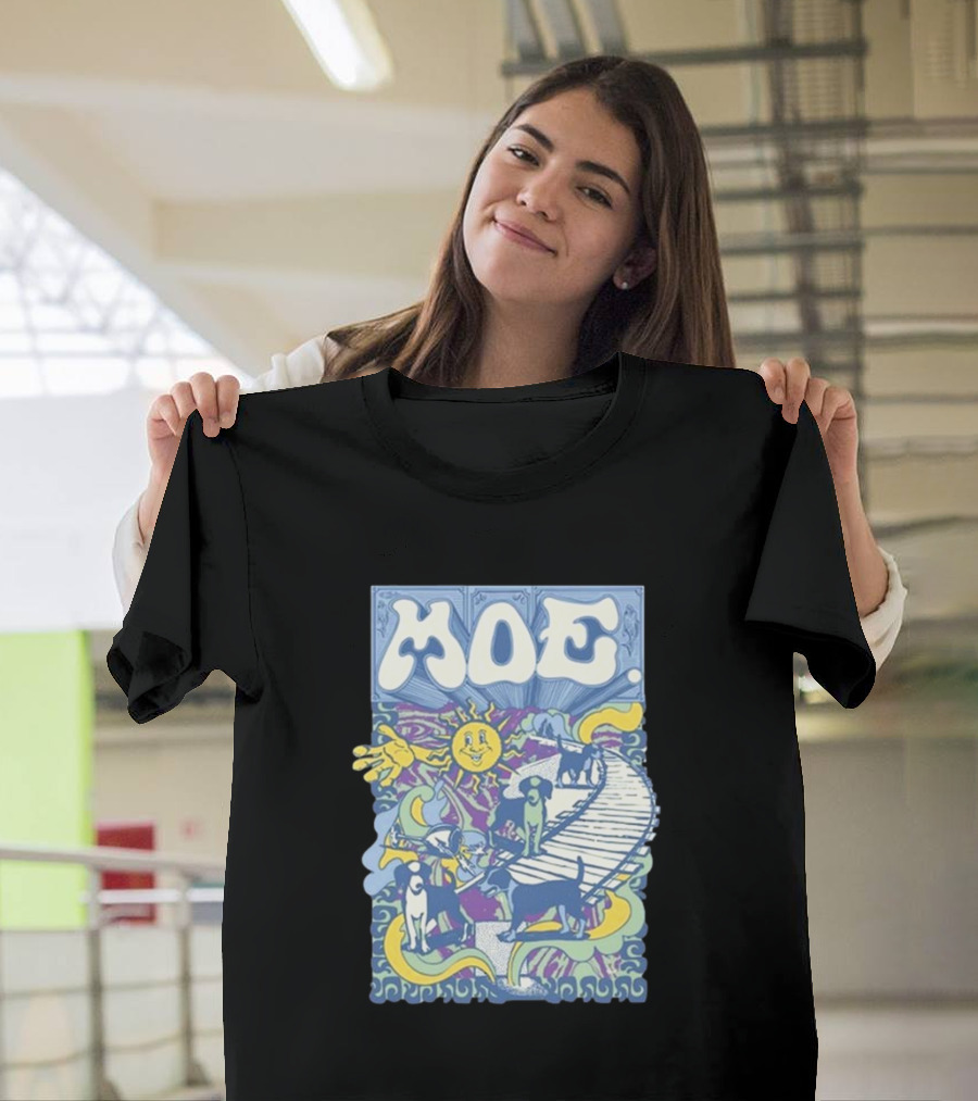 MOE 07.23.23 Indianapolis Show Retro Sun and Walking Characters T-Shirt