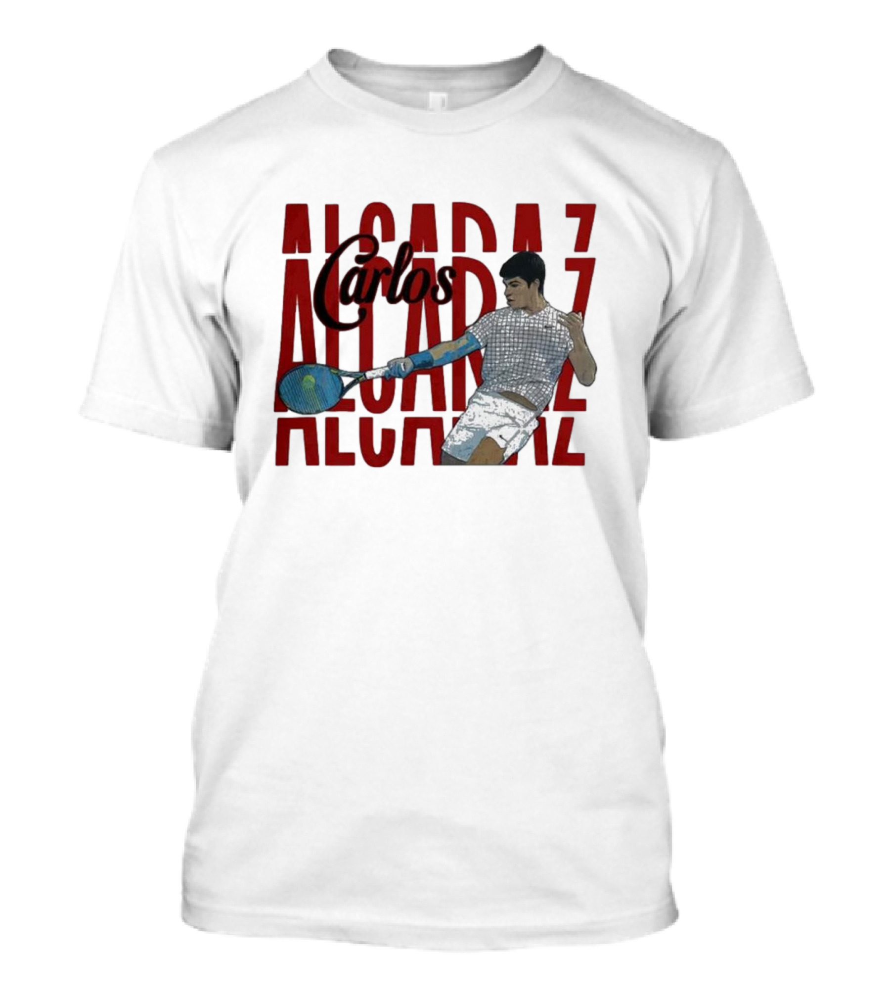 Carlos Alcaraz Dynamic Tennis Action T-Shirt