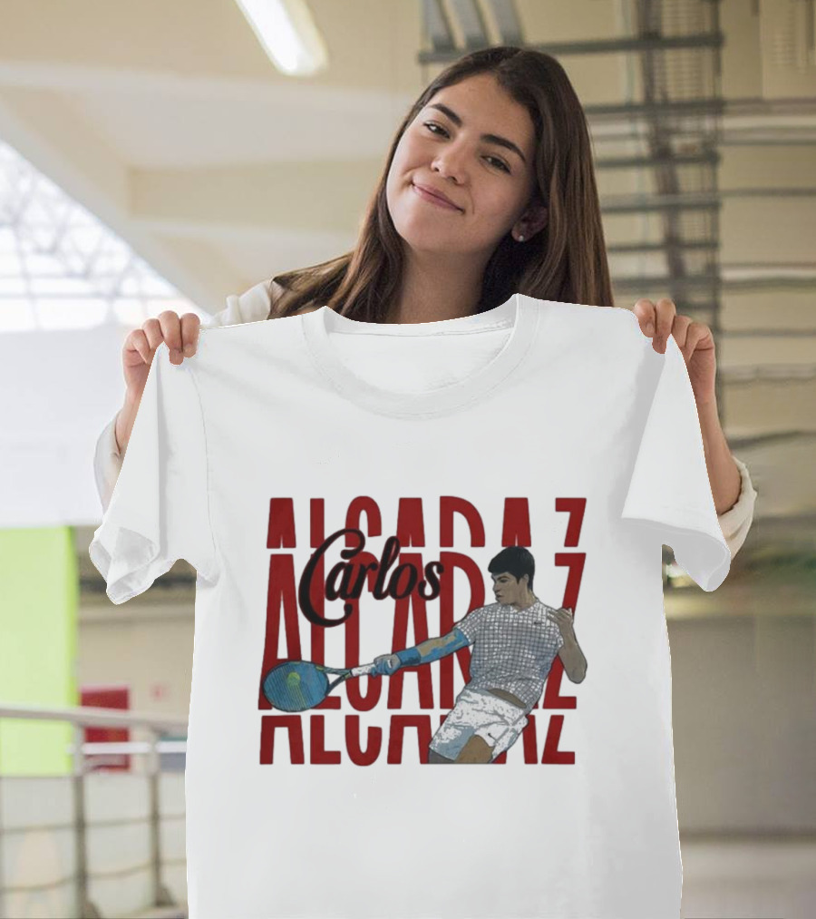 Carlos Alcaraz Dynamic Tennis Action T-Shirt