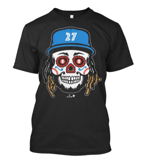 Toronto Blue Jays #27 Vladimir Guerrero Jr Sugar Skull MLBPA T-Shirt