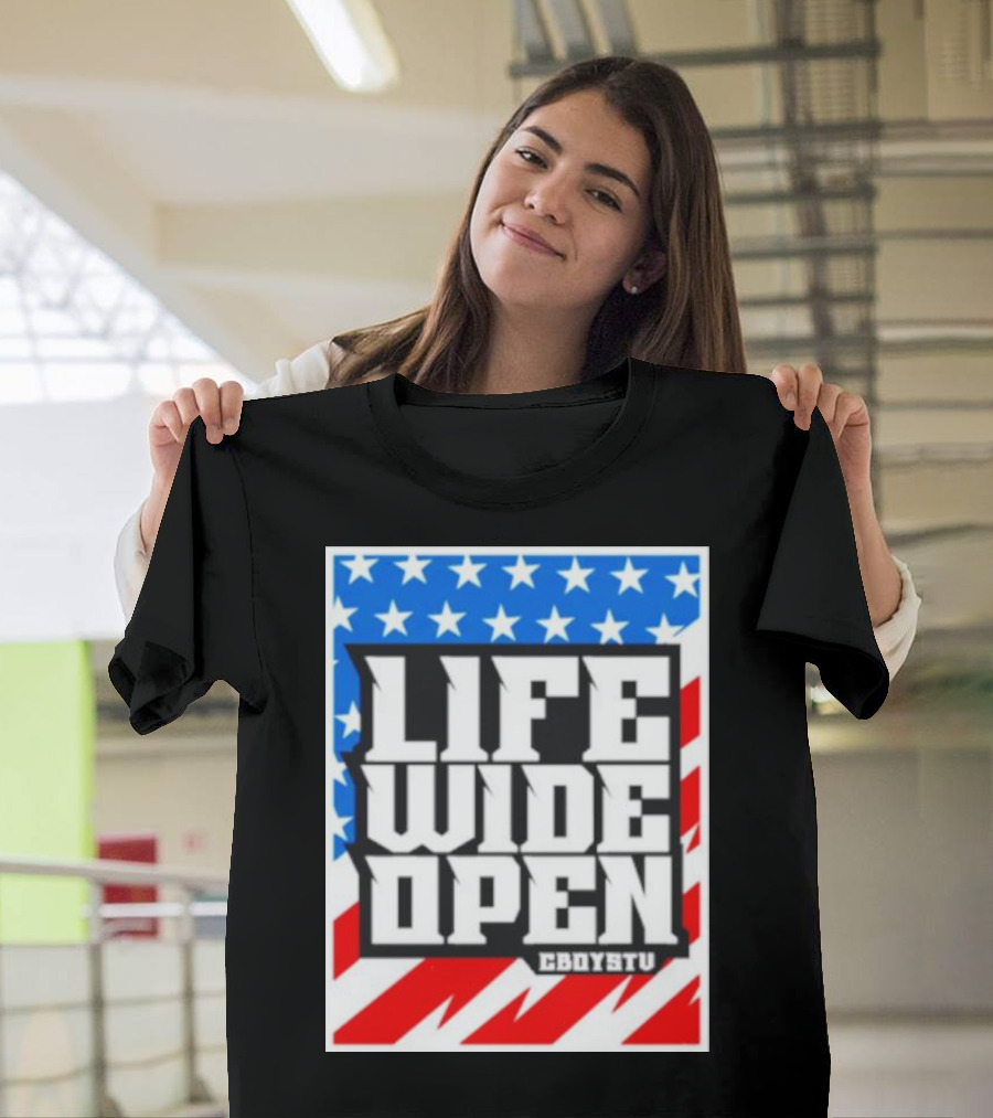 Life Wide Open Stars and Stripes CBOYSTV T-Shirt