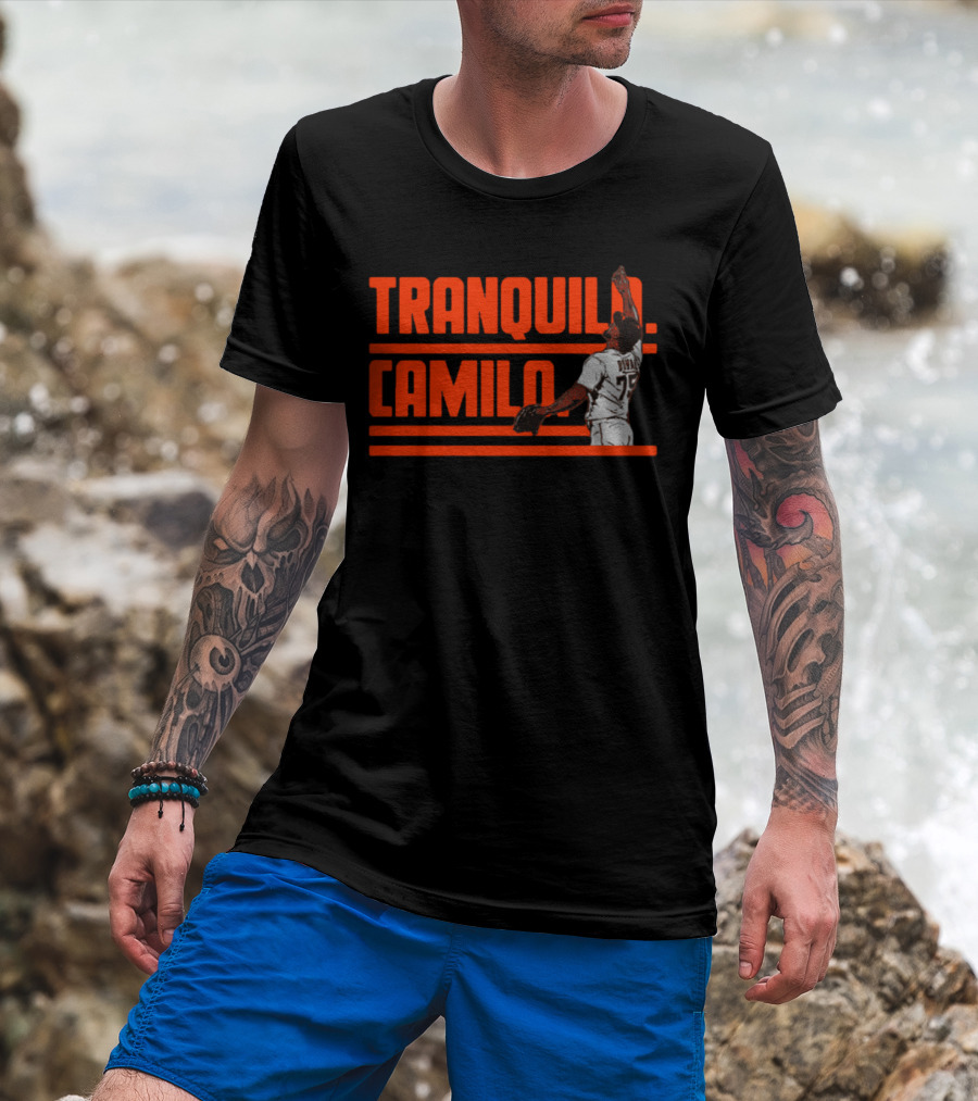 TRanquilo Camilo Doval Baseball Pitcher Iconic Action T-Shirt