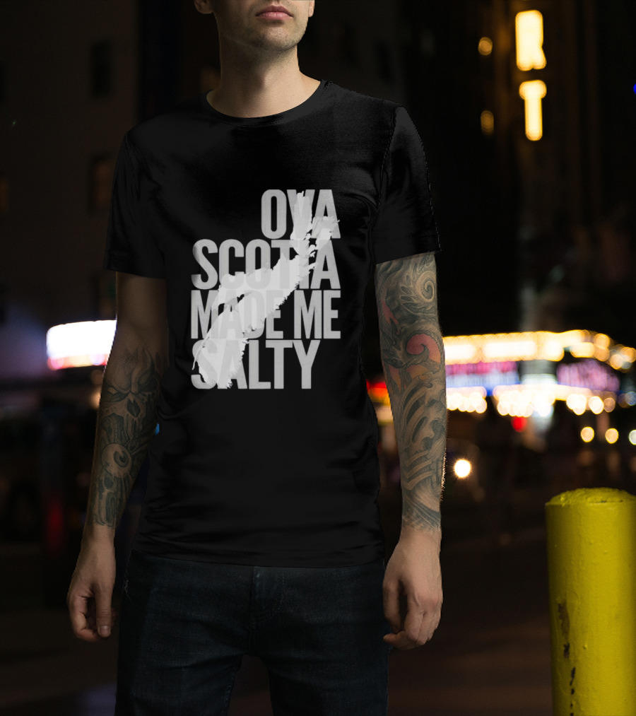 Nova Scotia Made Me Salty Ova Coast Map T-Shirt