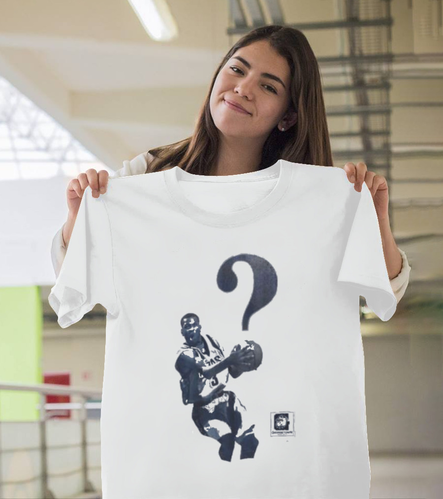 The Answer Georgetown University Allen Iverson Basketball Icon with Question Mark T-Shirt