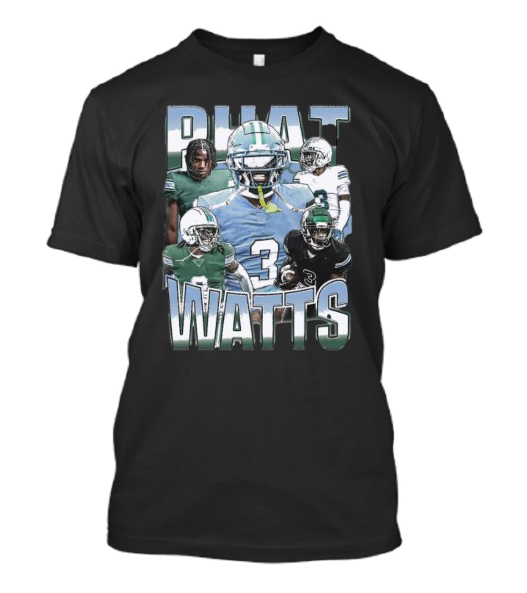 Phat Watts Tulane Green Wave Football Player Collage T-Shirt