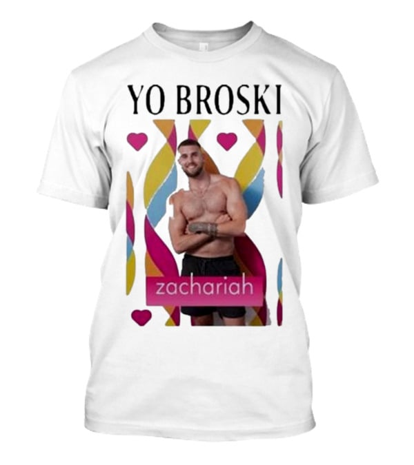 Yo Broski Zachariah Colorful Abstract Hearts T-Shirt