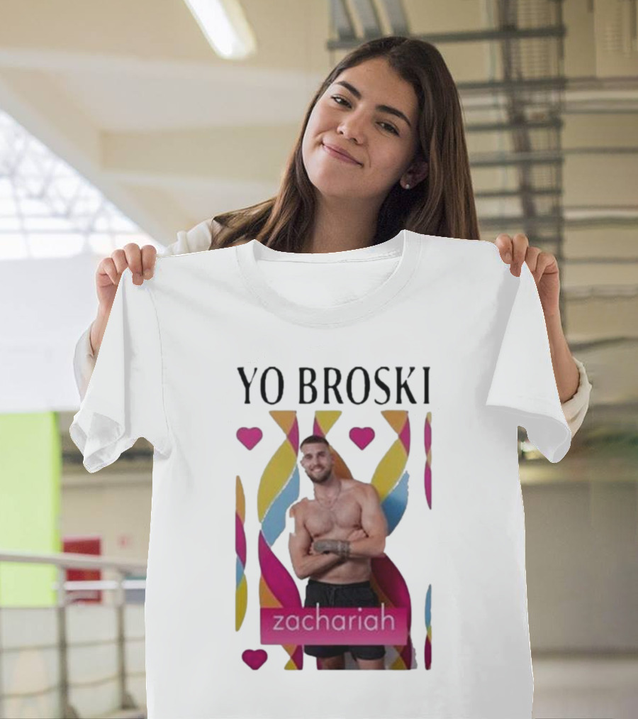 Yo Broski Zachariah Colorful Abstract Hearts T-Shirt