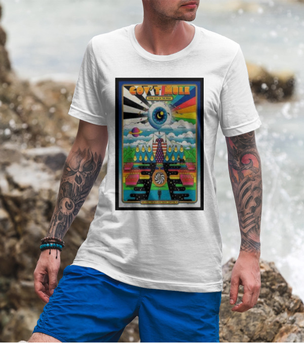 Gov’t Mule Dark Side Of The Mule Tour Clarkston Vibrant Psychedelic Eye Sun Road T-Shirt