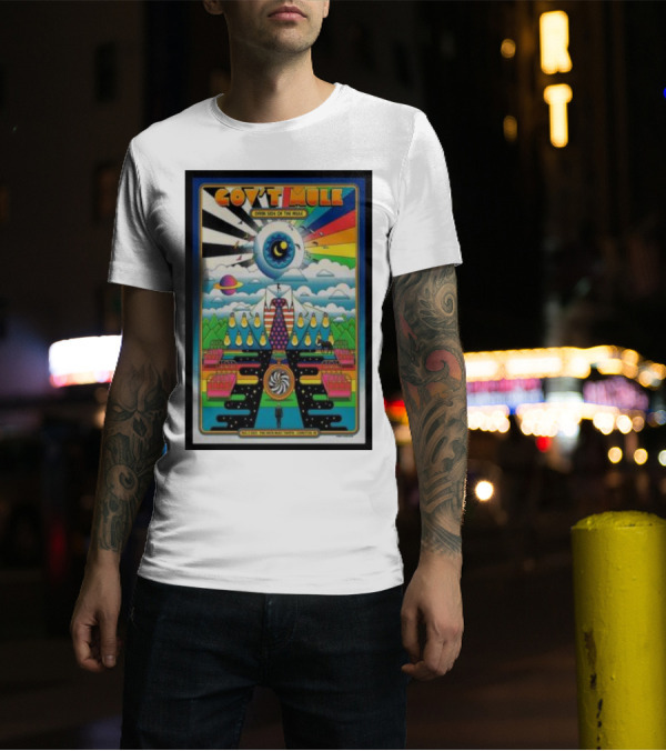 Gov’t Mule Dark Side Of The Mule Tour Clarkston Vibrant Psychedelic Eye Sun Road T-Shirt