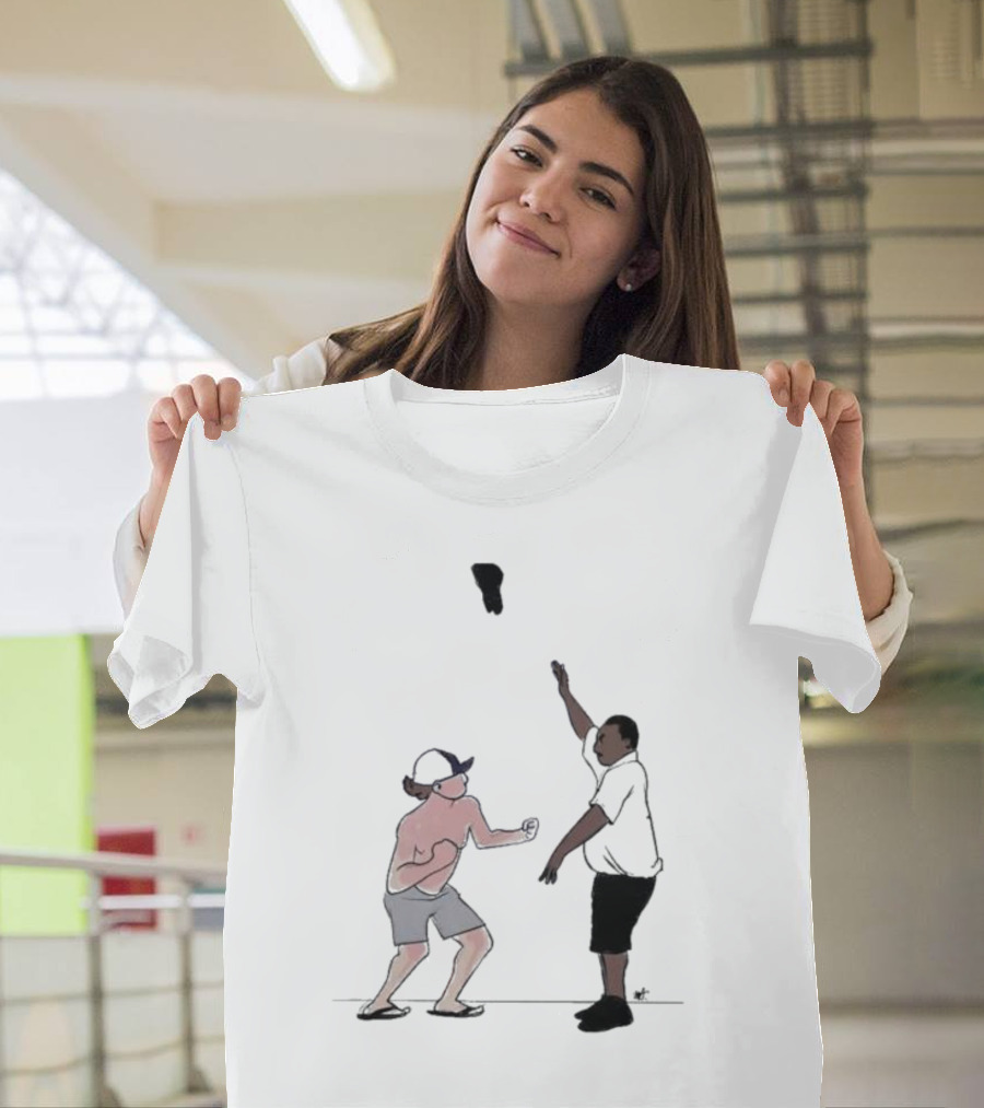Brawl at Montgomery Alabama Riverfront Dock Caught T-Shirt with Fight Sketch at T-Shirt