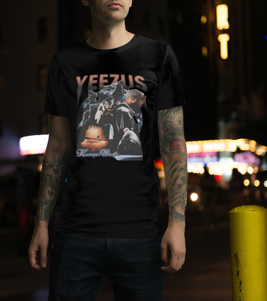 Kanye West Yeezus Tour Vintage Style Collage With Performance T-Shirt