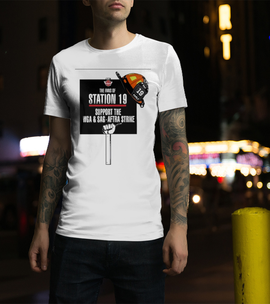 Station 19 Fans Support WGA And SAG-AFTRA Strike With Firefighter Iconography T-Shirt