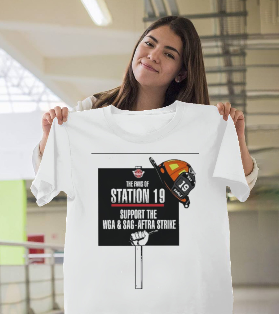 Station 19 Fans Support WGA And SAG-AFTRA Strike With Firefighter Iconography T-Shirt