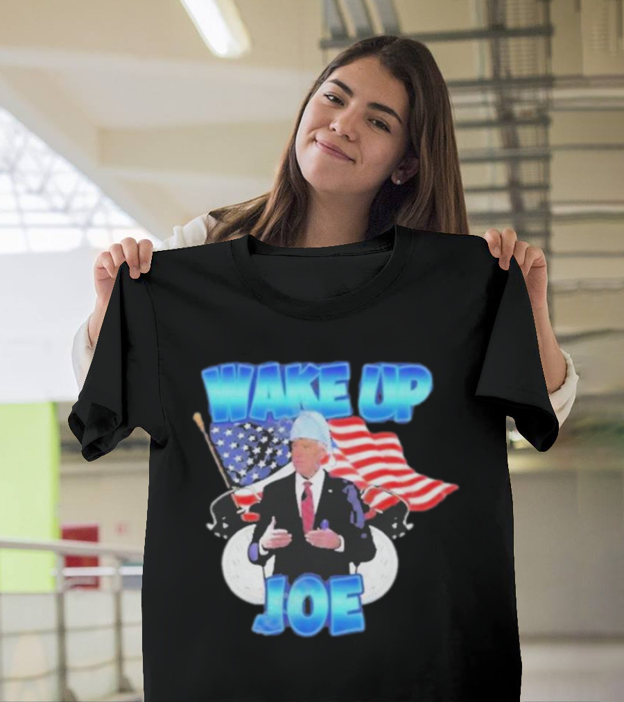 Designedbytheboys Wake Up Joe American Flags Patriotic T-Shirt