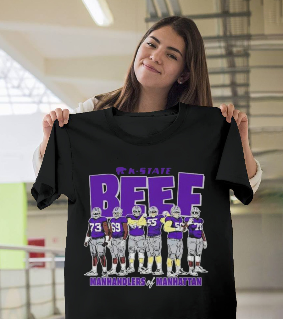 K-State Beef Manhandlers of Manhattan Football Team Lineup T-Shirt
