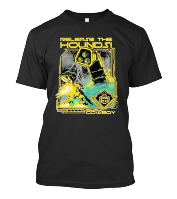 Release The Hounds Cowboy Robot Lightning T-Shirt