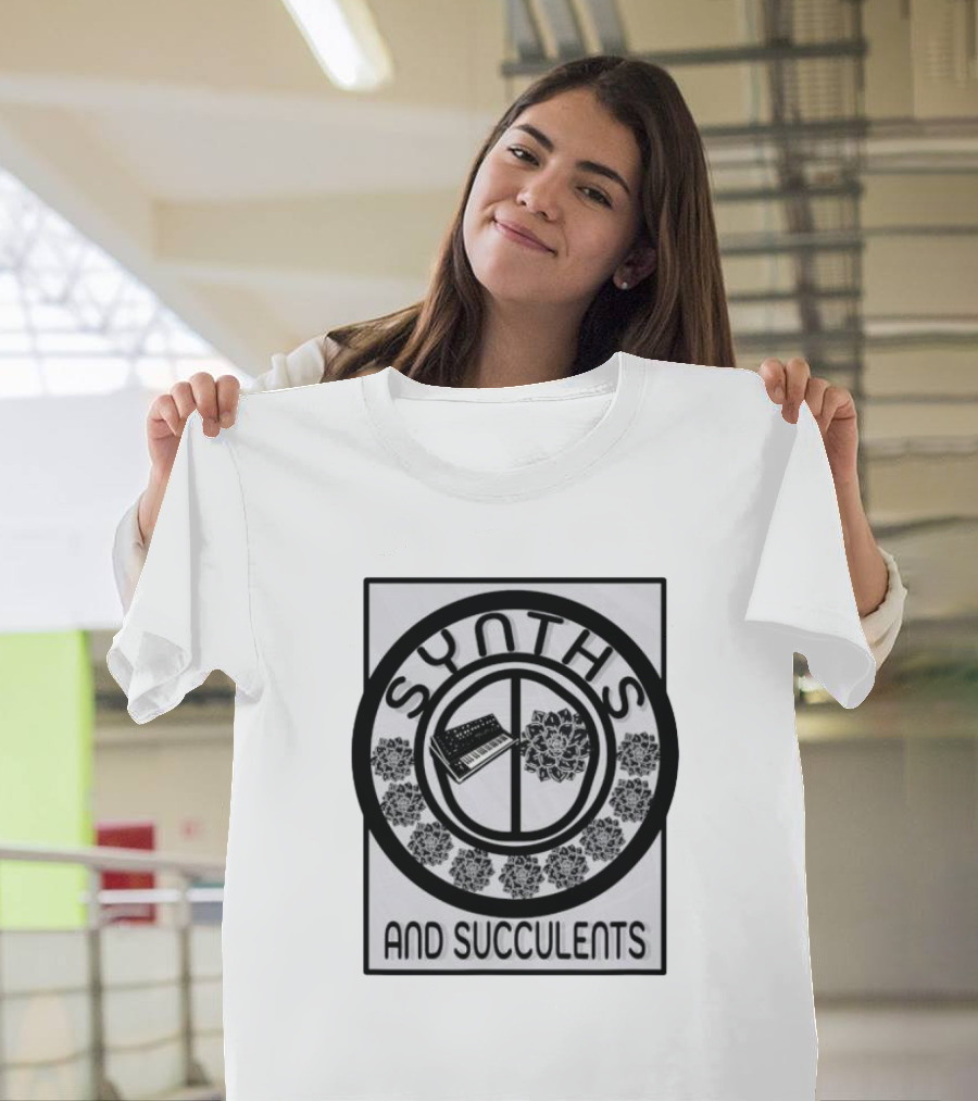 Synths and Succulents Echeveria Sound with Domestic Gardener Flair T-Shirt