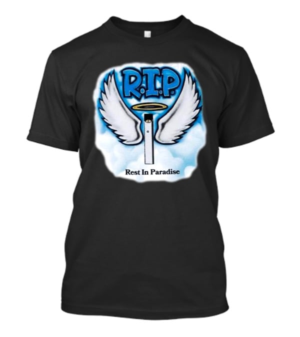 RIP Juul Rest In Paradise Angel Wings Halo Clouds T-Shirt