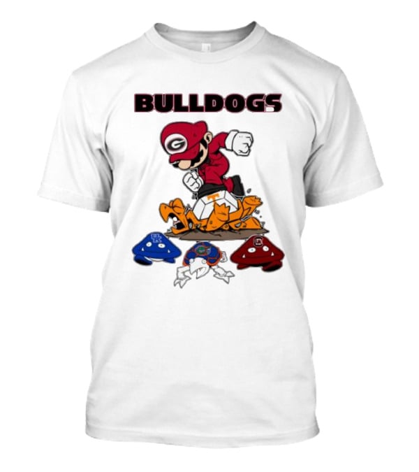 Bulldogs Super Mario Inspired Design With Iconic Gaming Motifs T-Shirt