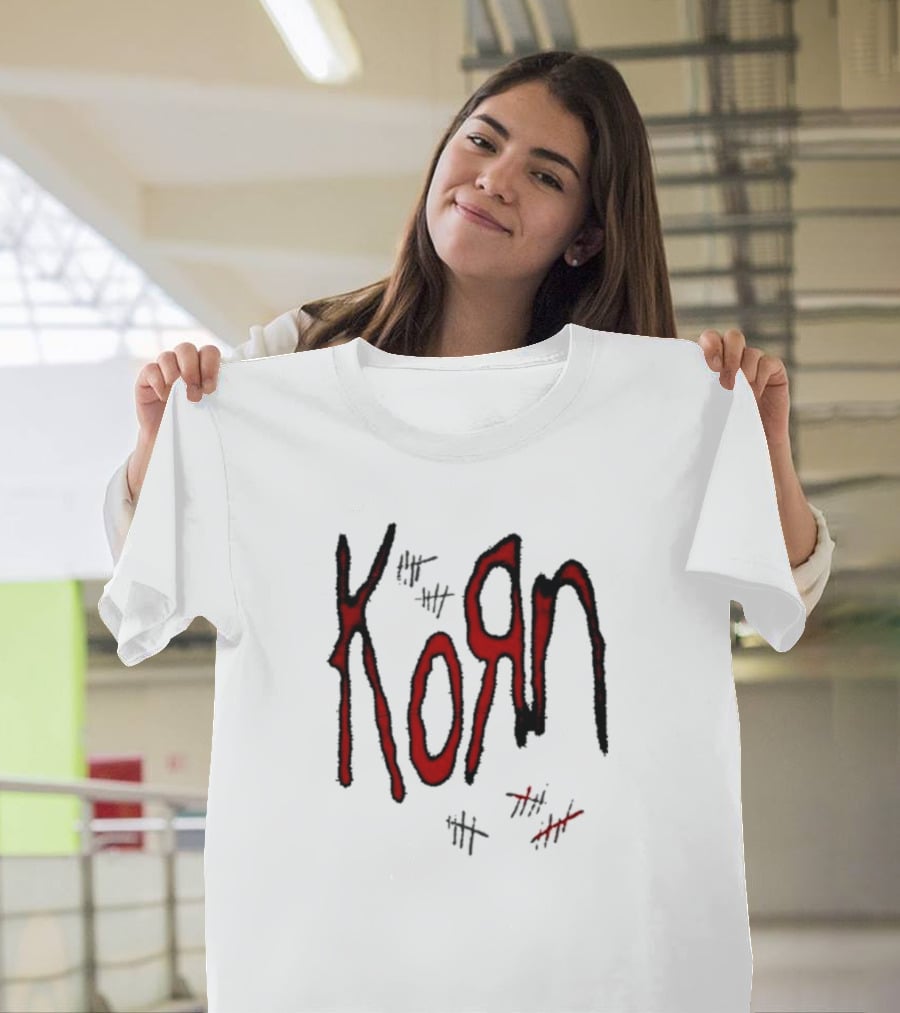 KoЯn Red Logo With Tally Marks T-Shirt