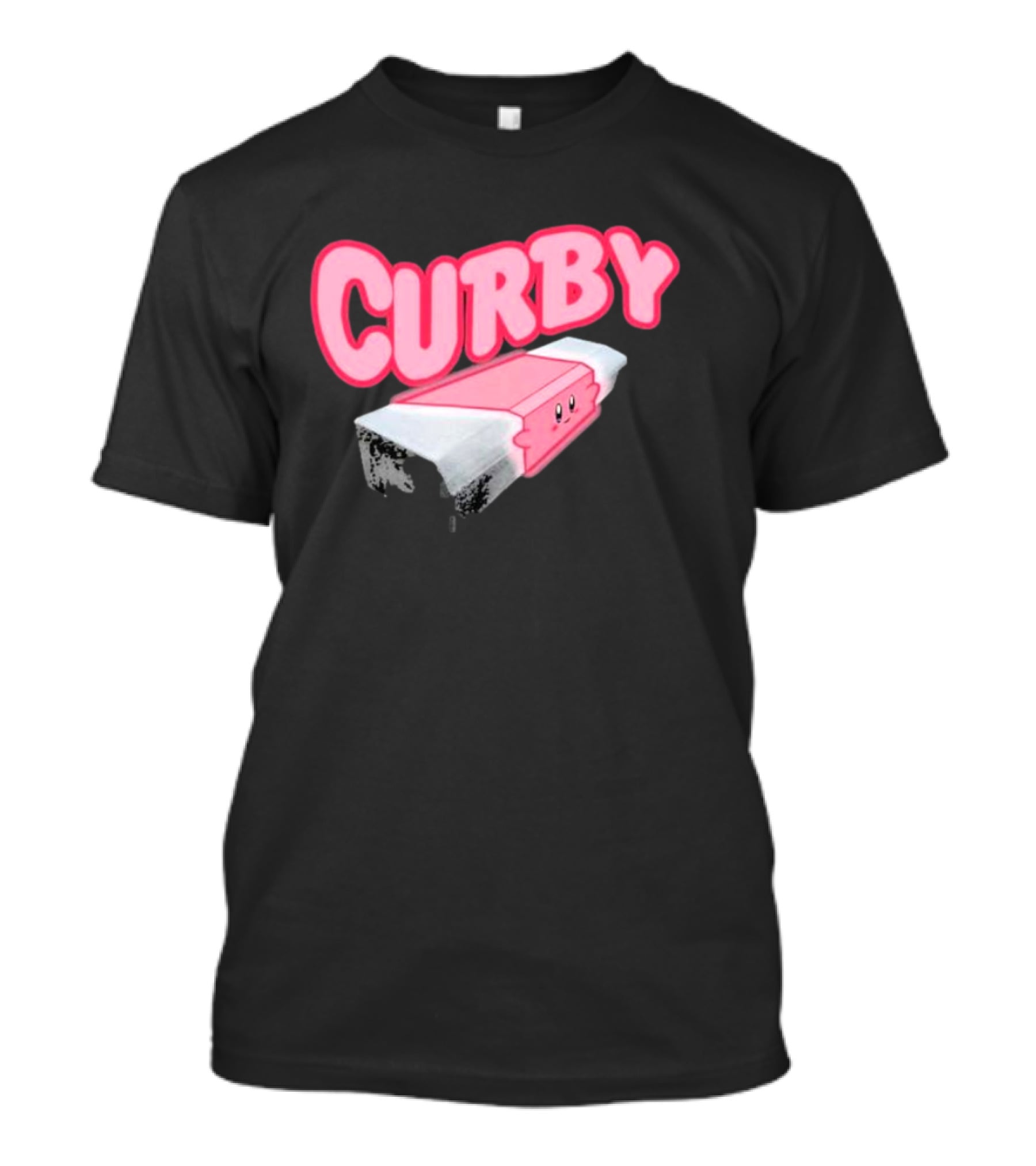 CURBY Pink Brick Character T-Shirt