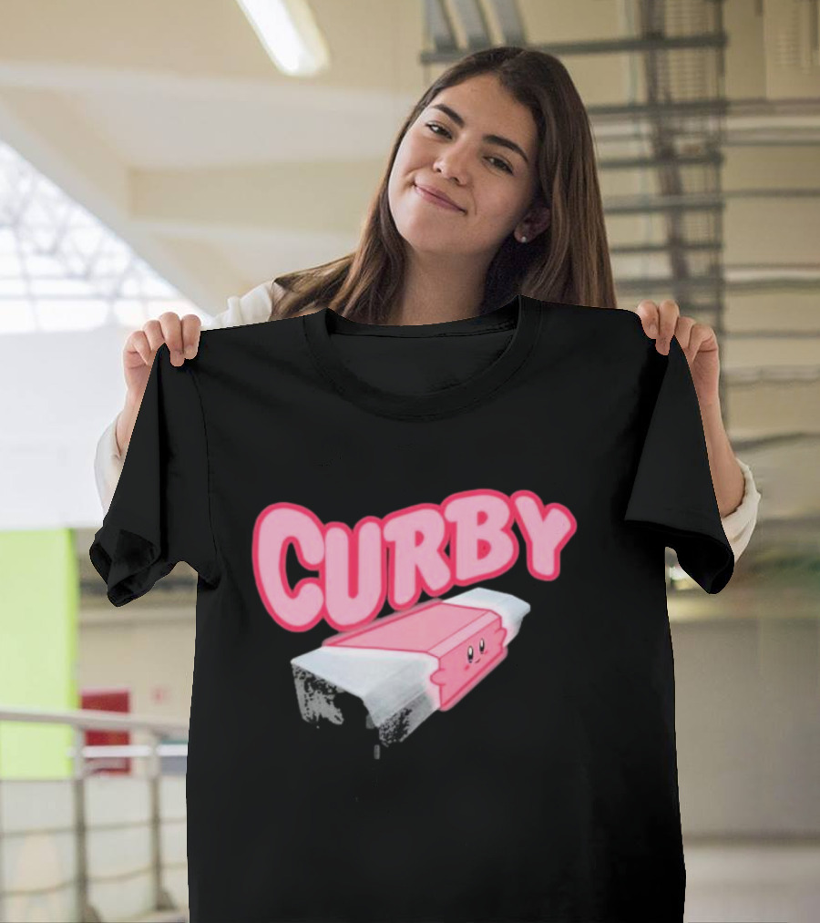 CURBY Pink Brick Character T-Shirt