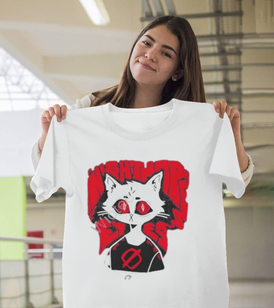 Nightmare Eyes Cat with Red Eyes and Zero T-Shirt