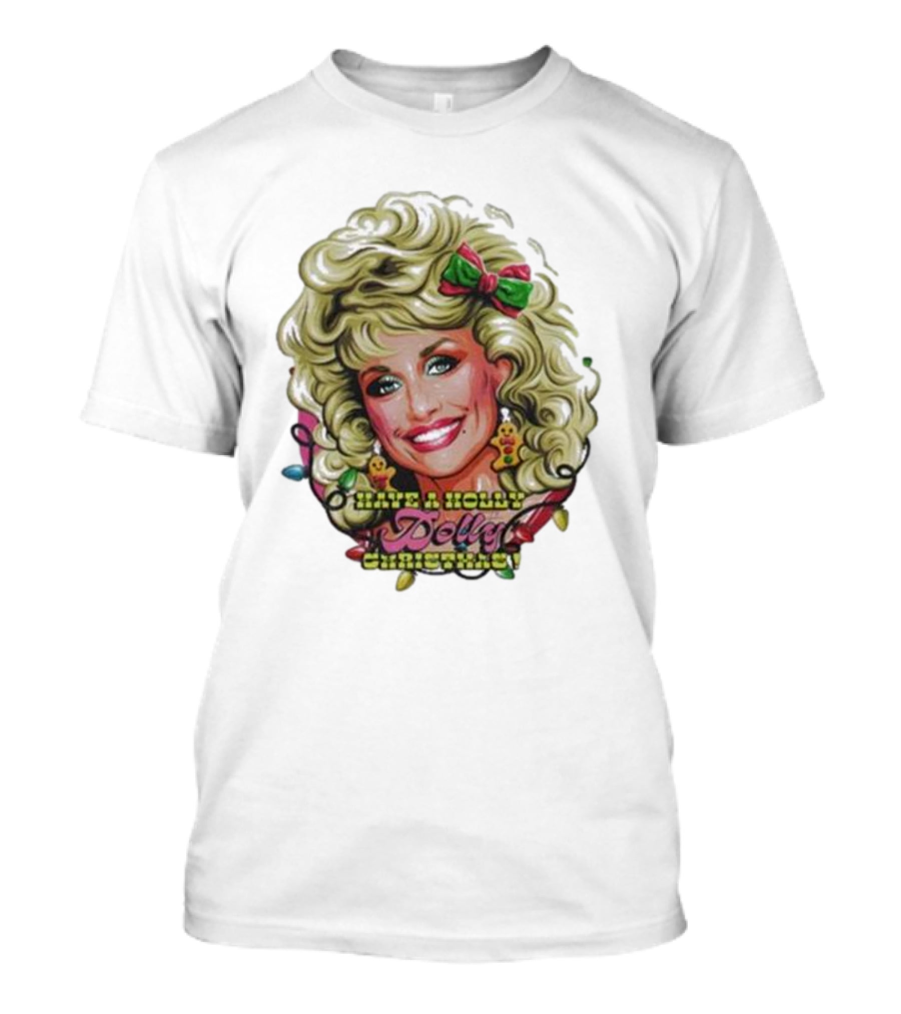 Have A Holly Dolly Christmas With Festive Lights Gingerbread Decor T-Shirt