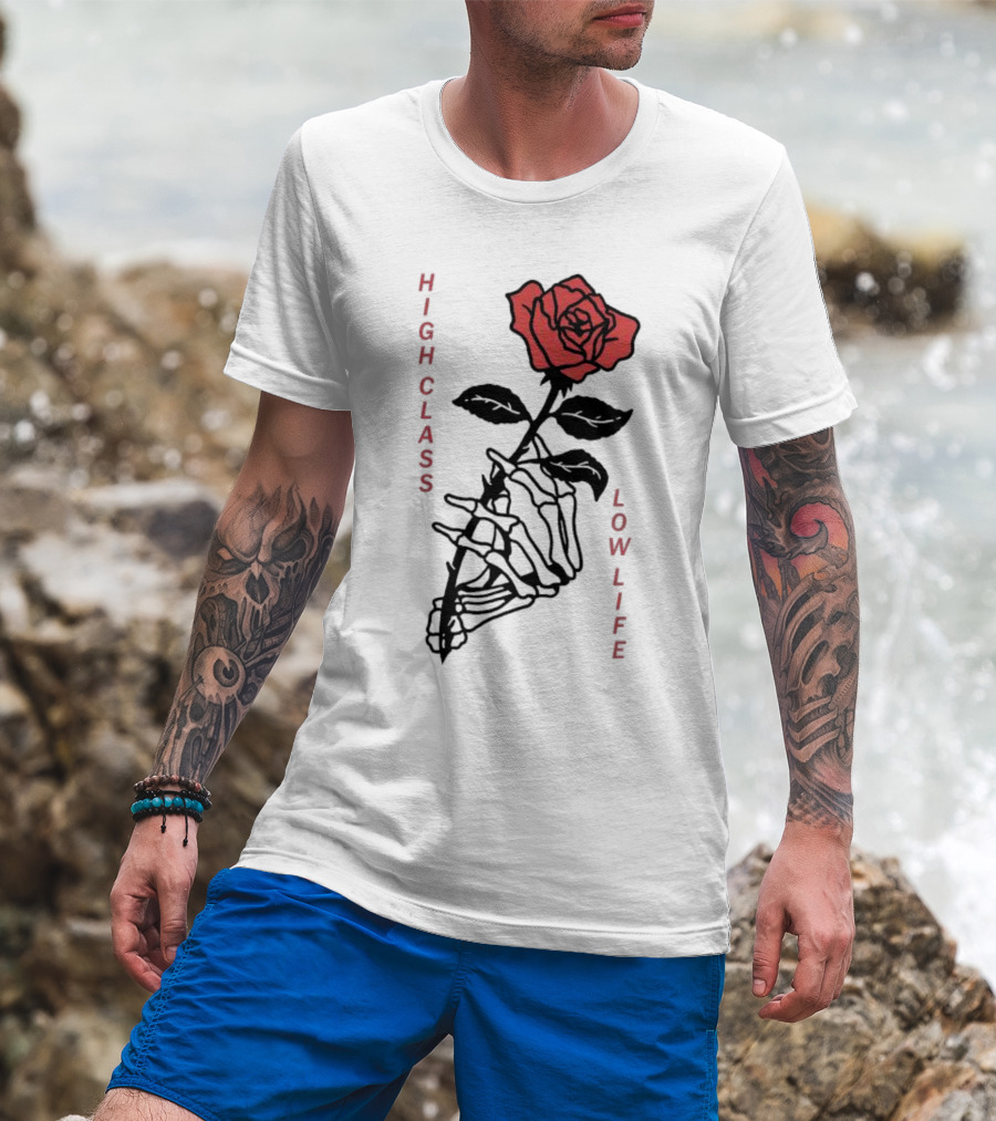 HIGH CLASS LOW LIFE Rose Skeleton T-Shirt